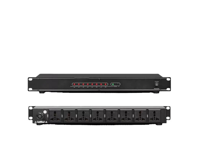 8-channel controllable socket audio power sequencer, universal type, suitable for stage and conference power control (T4)