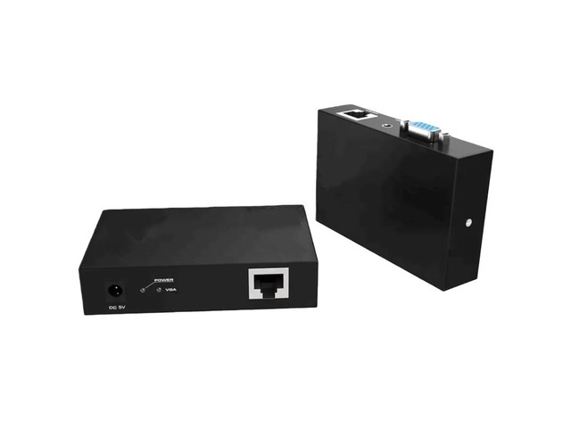 100-meter VGA audio KVM extender, connects to USB keyboard and mouse via Cat5e Ethernet cable, supports 1920*1200 resolution, suitable for local...