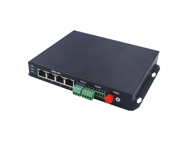 1 pair of fiber optic transceivers, 4x1000M optical extenders, 4x RS485 telephone exchange audio interfaces