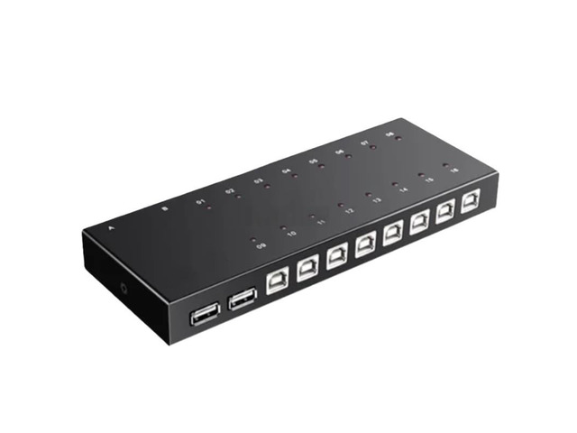 16-port KVM synchronizer, USB keyboard and mouse synchronization controller/KVM switch, suitable for PCs, Android tablets, and DNF game control,...