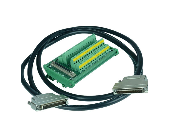 SCSI68 terminal block adapter splitter relay board wiring module splitter DB68 68-pin with cable, suitable for ADAM3968 DIN-68S-1 (pre-wired).