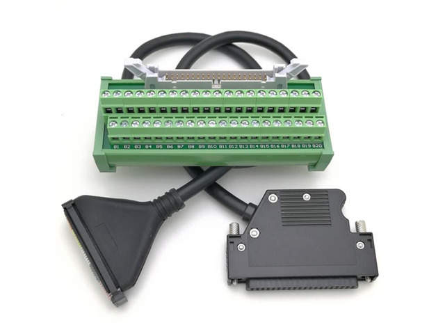 IDC40 40P PLC terminal block, suitable for PLC I/O modules, with cable (0.5m cable)