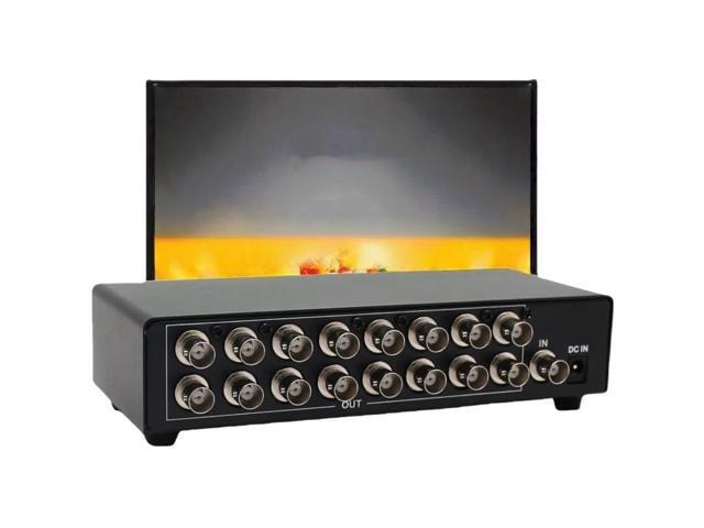 1x16 port BNC video splitter, 1 input, 16 outputs, 1080P CCTV DVR multi-screen monitoring system splitter, metal casing.