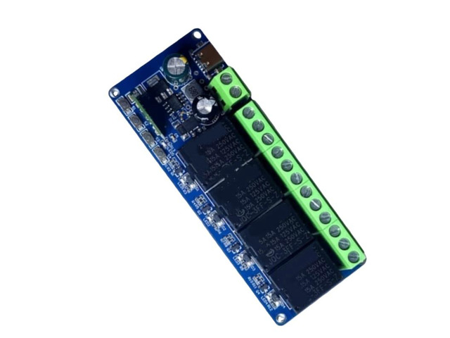 This 4-channel 15A smart relay module supports remote timed on/off control via WIFI 2.4G + Bluetooth, and can control 7-32V voltage via the eWeLink...