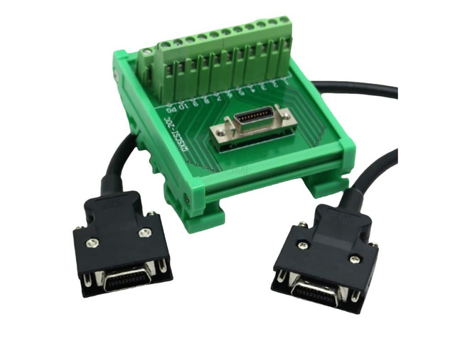 Universal SCSI 20 CN type splitter terminal block interface with SCSI20 20P cable.