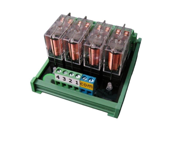 4-channel 220V 5A G2R-2 DPDT relay module modular output board NPN/PNP input DPDT 2 normally open 2 normally closed (24V)