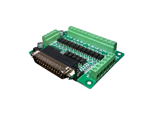 CNC 25P Parallel Port Interface Board 5DI 12DO Optically Isolated KCAM4, MACH3 EMC2