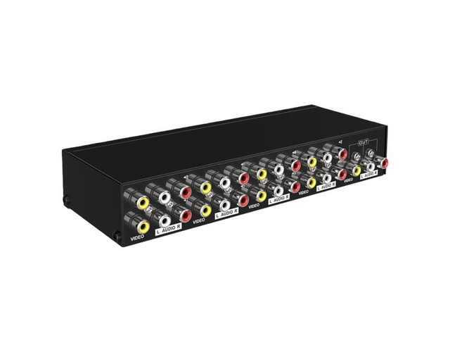8x1 AV Switcher, Video/Audio Switcher, RCA 8-input 1-output Shared Manual Switching Box MT-831AV