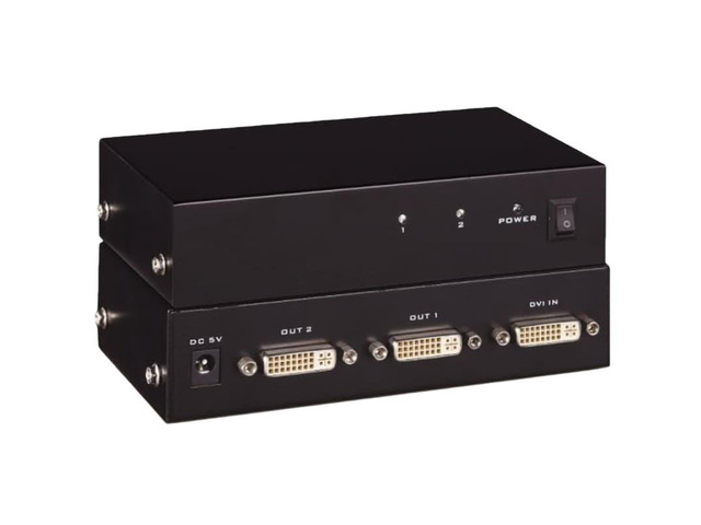 1x2 Dual-Port DVI Video Splitter HDTV 165MHz 1080P 1 Input 2 Output MT-DV2H