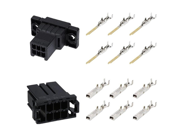 Two packs of D-3100 6-pin 6P connectors: Female 178803-3, Male 178289-3, with pin plug housing.