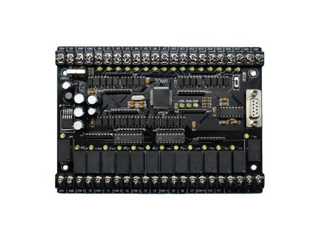 30MT black control board for FX1N PLC and STM32 MCU, 16 inputs, 14 outputs, 24VDC transistors