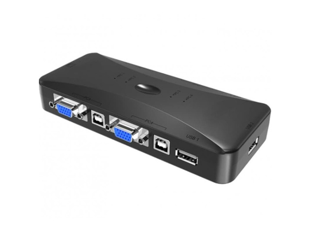 4x1 port USB VGA KVM manual switcher, 1920*1440 resolution, 250MHz bandwidth