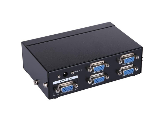4-Port VGA Video Splitter, 1x4 Monitor Splitter, 350MHz, 1920x1440, Metal Housing MT-3504