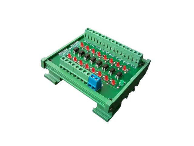 8-channel NPN/PNP opto-isolation module level-to-voltage conversion board, 20kHz differential to single-ended (8-channel with case)
