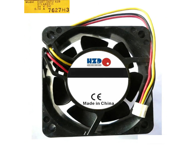 6cm 6025 24V 0.1A D06T-24TU 62B 27LA80511 45BH7 Three-wire cooling fan 60*60*25MM 24V 3 rows