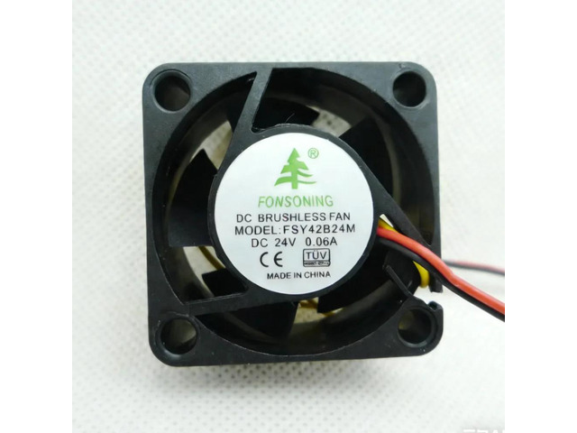 Cooling fan 4020 24V 0.06A, ball bearing 0.08A, laptop CPU chip FSY42B24H, three-wire.