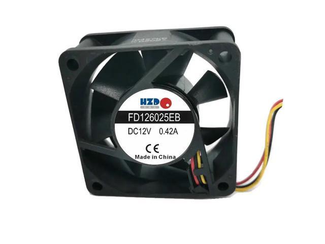 3-wire 0.42A 6025 12V Laptop Fan 60*60*25MM Laptop Fan Chip FD126025EB 3-wire