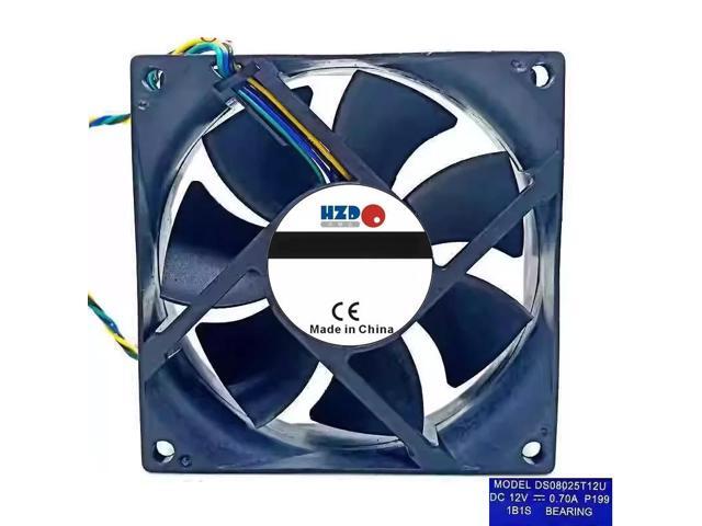 DS08025T12U DC12V 0.70A 80*80*25MM 8CM 4-wire temperature-controlled desktop fan