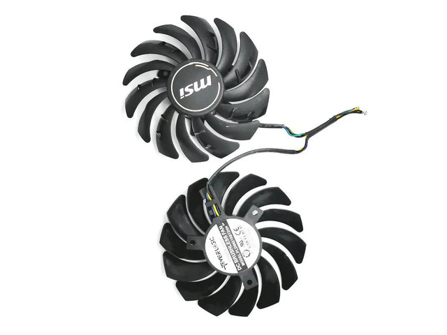 One set (2 units) of 85mm 4-pin PLD09210S12HH GTX 1050 Ti cooler fans, suitable for GTX 1050Ti GAMING 4G GTX1050 Ti graphics cards.