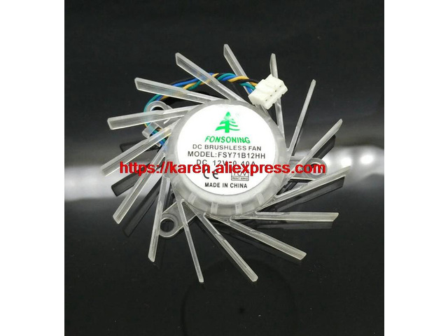 7cm 7010 4-wire FSY71B12HH graphics card fan MBT7012XF-W20 suitable for 8800GT, 9800GT, and 9600GT graphics cards.