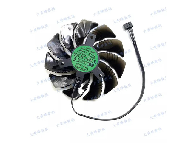 Cooling fan T129215SU 4-wire for GTX 1060, GTX 1070, GTX 1080, GTX 1050 Ti, and Mini graphics cards.