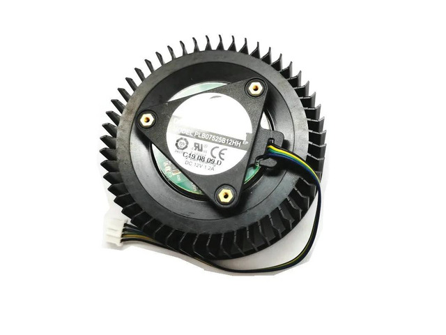 A 1.20A 4-pin fan, 75*25mm in size, for RTX 2060, 2070, 2080, 2060S, 2070S, and 2080TI graphics cards, model number PLB07525B12HH.