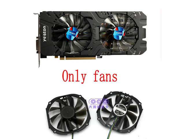 One set of cooling fans for RX480, RX570, and RX580 graphics cards.