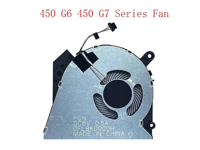 CPU cooling fan for 450 G6, 450 G7, 455R, G6, ZHAN 66 PRO 15, G2, G3, and HSN-Q16C series laptops.