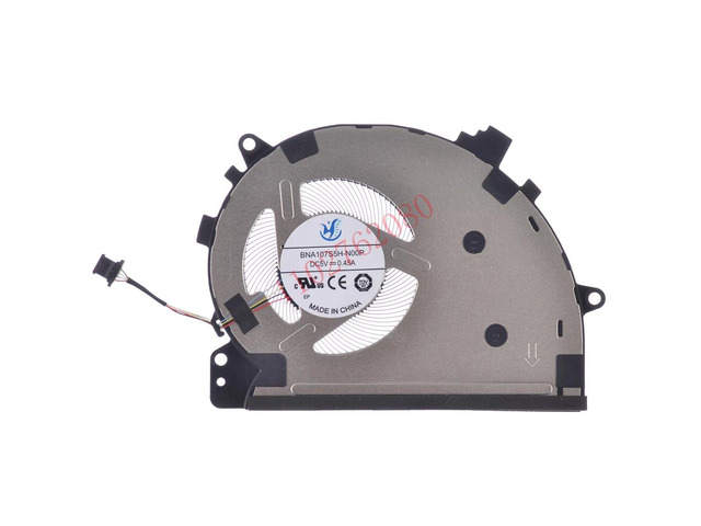 CPU cooling fan for laptops with NP550XDA, NT550XDA, NT550XDZ, and NT551XDA processors. Model number BNA107S5H-N00P HQ23300086000. DC 5V, 0.45A.