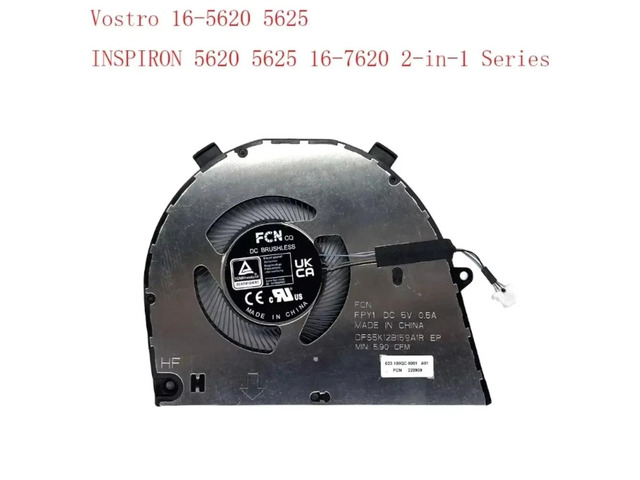 CPU cooling fan suitable for 16-5620, 5625, 5620, and 16-7620 2-in-1 series (0T8R2T DC5V 0.5A).