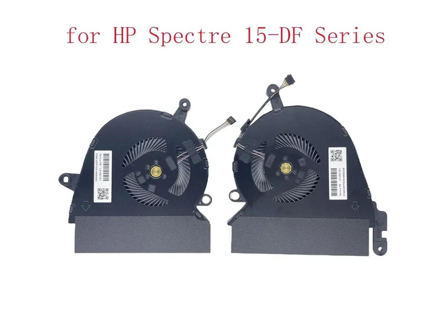 CPU+GPU cooling fans compatible with Spectre 15-DF, 15-DF0008CA, 15-DF0010CA, 15-DF0013DX, and 15-DF0023DX series.