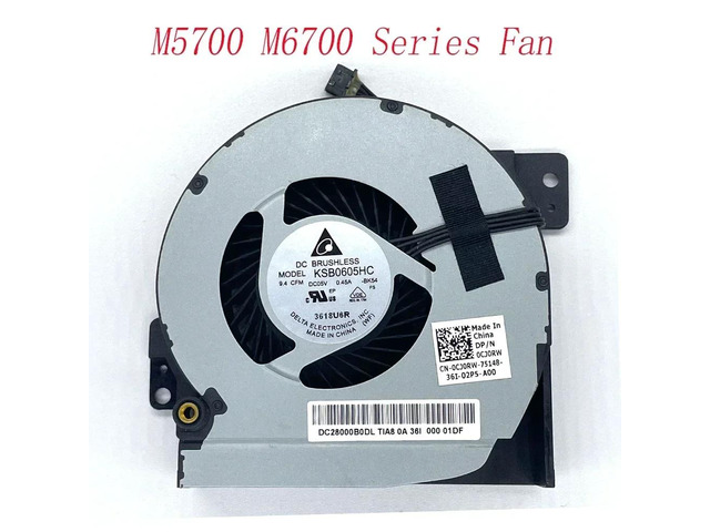 GPU cooling fan for M5700, M6700, and P22F series laptops