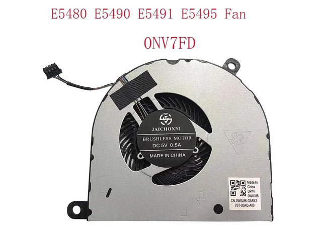 CPU cooling fan 0NV7FD for E5480, E5490, E5491, and E5495 series laptops.