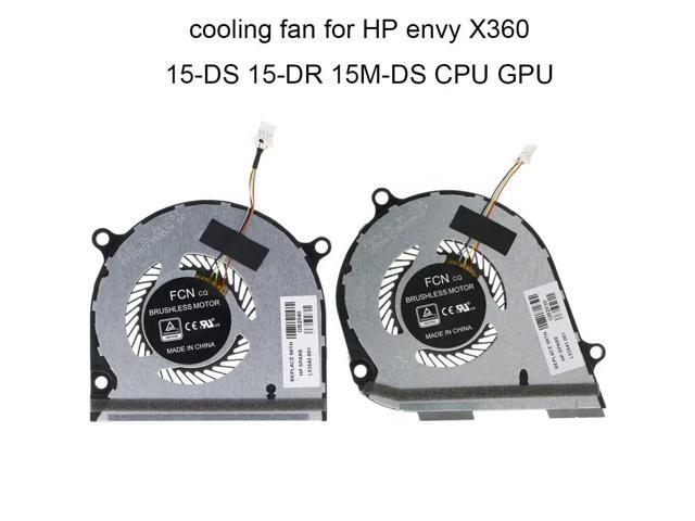 CPU+GPU cooling fan for laptops with models 15-DS, 15M-DR, DR0004, 15M-DS, DS0011, TPN-W142 series, L53541-001, L53542-001.