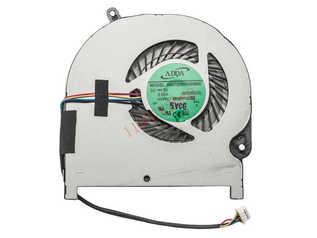 CPU cooling fan for P55W-C, P55W-C5200D, L55W-C, and E45W-C series laptops, model AB07505HX050B00, DC5V 0.5A.