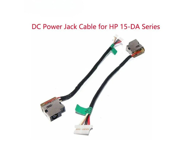 Replacement DC power jack cables for 15-DA, 15-DA0056OD, 15-DA0012DX, 15-DA0014DX, 15-DA0002CY, and 15-DA0020NR series.