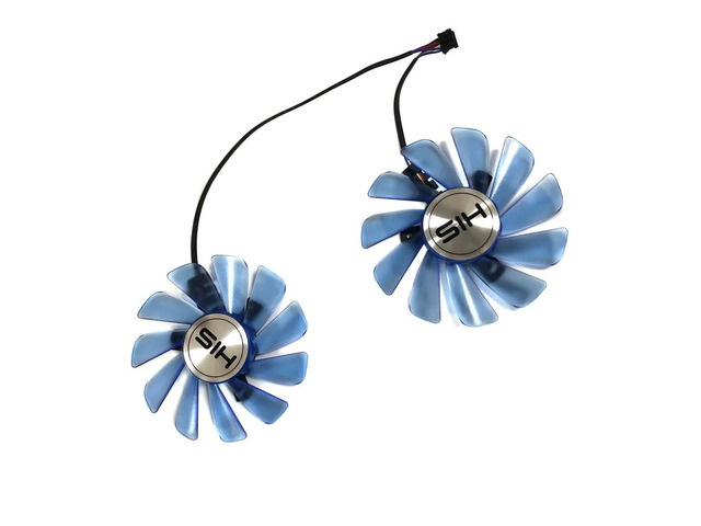 Two FDC10U12S9-C RX480 GPU VGA replacement fans, suitable for HIS RX 570 and RX470 graphics card cooling.