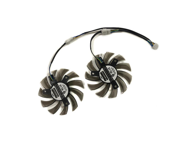 Two DC12V 0.35A PLD08010S12HH cooling fans, suitable for R6790, R6850, N460, GTX 570, GTX 580, Twin Frozr II graphics cards.
