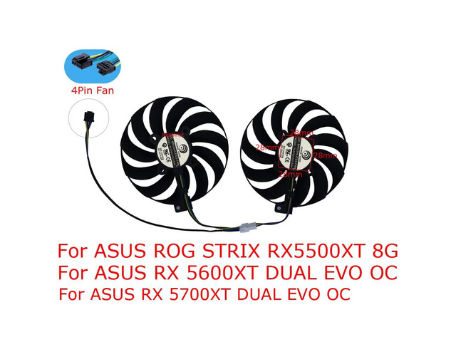 units/set, PLD10010S12HH, graphics card fan, 4-pin fan, for RX 5500XT 8GB, for RX 5500 XT 8GB