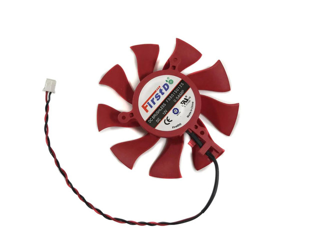 Graphics card cooling fan, VGA heatsink, 75mm, 2-pin 2-wire FD8015H12S, FD8015U12S, suitable for Sapphire HD4890, HD5770, HD5870, HD6770, HD6790.
