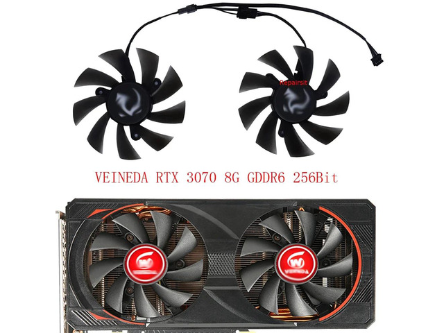 VGA graphics card cooler, graphics card fan, 2 units/set, suitable for Leadtek WinFast RTX 3050 3060 2060 2070 RTX3060 HURRICANE White Edition 8G