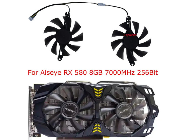 units/set, 85mm diameter, 9.8cm mounting spacing, model FL801512VB, GPU cooler, suitable for graphics cards such as Alseye RX 580 8GB, RX 5500XT...