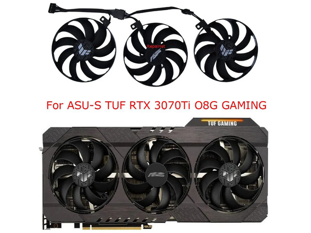 Graphics card fan, VGA cooler CF9010U12S, suitable for RTX 3080 Ti OC, suitable for RTX 3080 V2 OC, 3 units/set, T129215BU