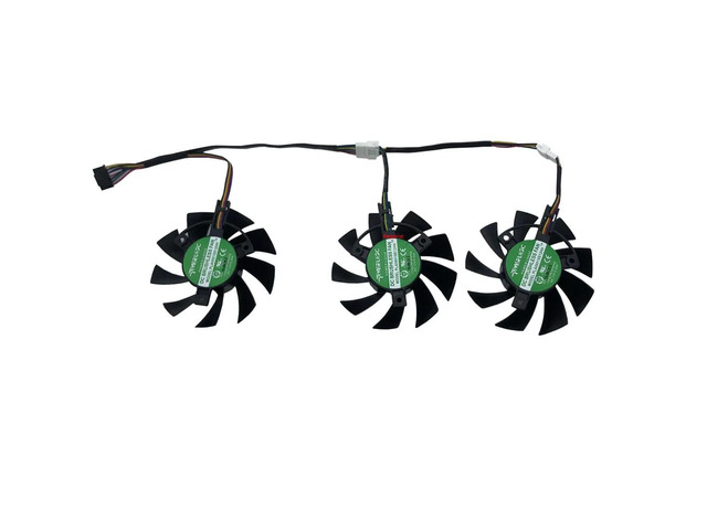 3-piece set, PLA08015S12HH: Graphics card fan, GPU cooler, suitable for RX 5700 XT 8G OC and RX GTX 1660 X3.