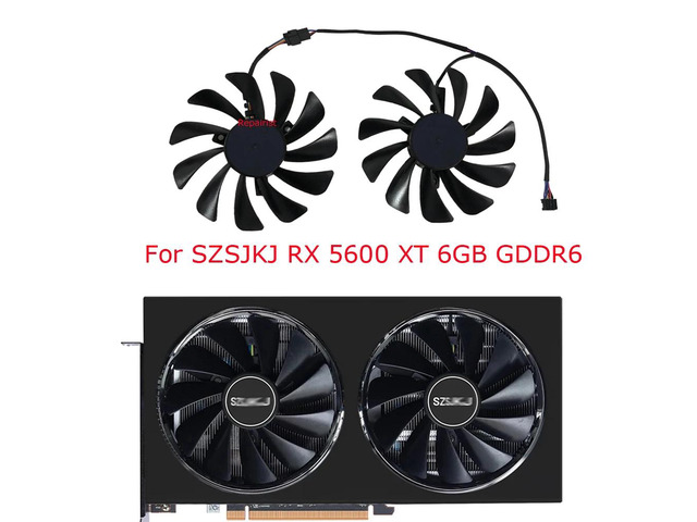 VGA graphics card cooler fans for RX 5600 XT, RX5600XT 6GB and RX5700XT 8GB GDDR6, 2 units/set, CF1010U12S