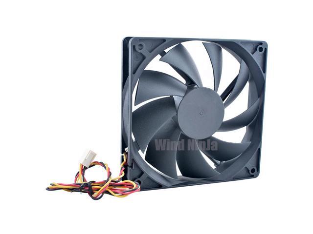 Silent cooling fan, 12cm x 120mm x 25mm, DC12V 0.16A 1.92W 900rpm, suitable for CPU and power supply cases - DF1202512RFLN