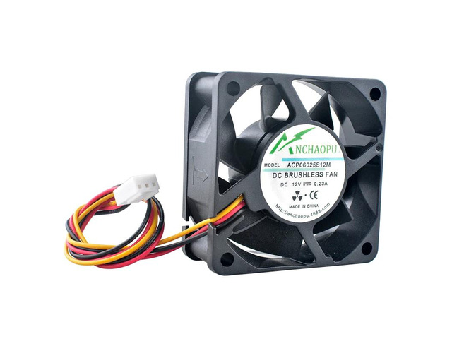 6cm 60mm Fan 6025 60x60x25mm DC12V 0.23A 3000rpm Cooling Fan, suitable for power adapter, case, and CPU (CPU 3-pin connector)