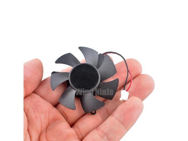 47mm diameter DC12V 0.10A PLD05010S12L graphics card cooling fan, aluminum, 39mm hole spacing, suitable for GT220 and GTS210 coolers.