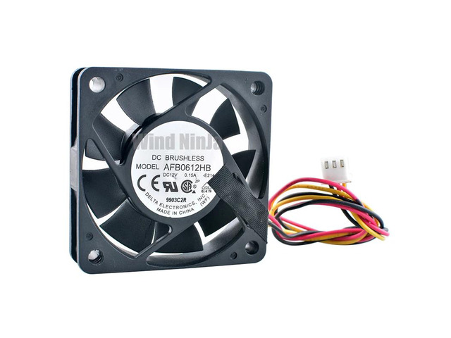 AFB0612HB 6cm 60mm Fan (60x60x15mm), DC12V 0.15A, 3-pin dual ball bearing cooling fan, suitable for computer cases, CPUs, and power supplies.