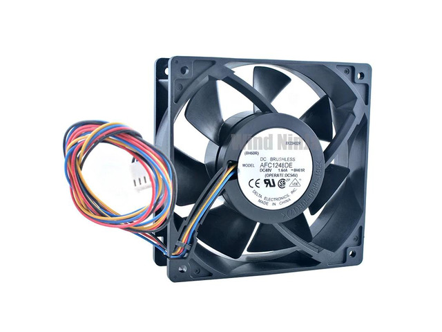 AFC1248DE 12cm x 120mm fan (120x120x38mm), DC48V 1.64A, 4-pin dual ball bearing high-speed cooling fan, suitable for server racks.